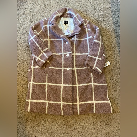 🔥SALE🔥 JESSICA SIMPSON | Windowpane Sherpa
Teddy Coat Dusty Pink Size 3X - Picture 1 of 8
